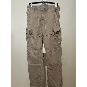 Cotton On Men’s Tactical Cargo Pants Size M Khaki Tan Drawstring Utility Relaxed